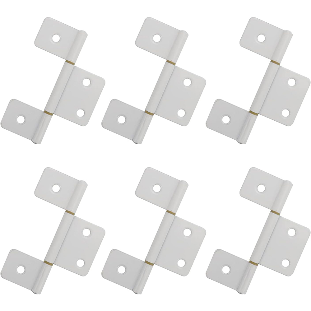 3.5Inch Flag Three Leaf Satin Hinge Bi-Fold & Shutter Cabinet Furniture Hardware Carbon Steel Corner White Hinge