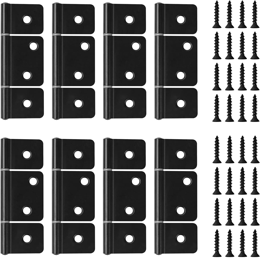 Three Leaf Non-Mortised Hinge Bifold Door Hinges for Mobile Home & RV Interior Black Door Hinges with Screws