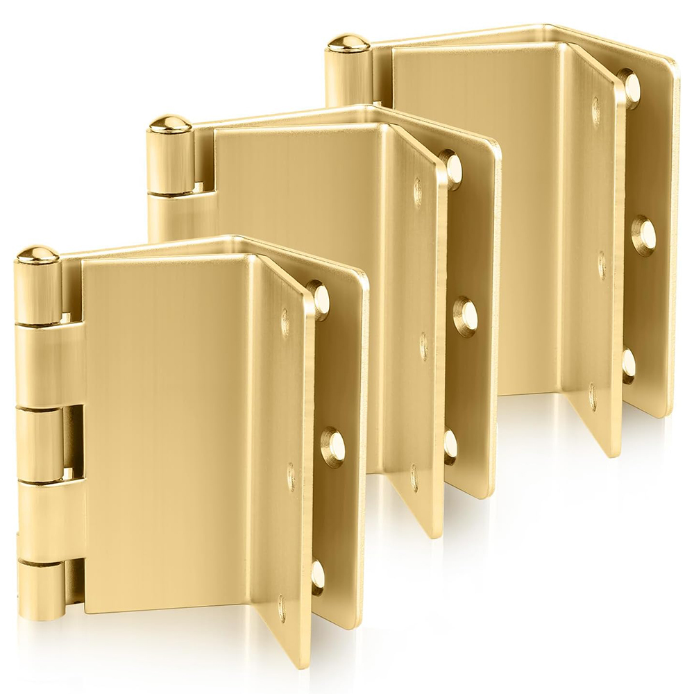 Full Mortise Gold Offset Door Hinges Expandable Door Hinges 3.5 Inches Heavy Duty Door Hinges with 1/4'' Radius Corner