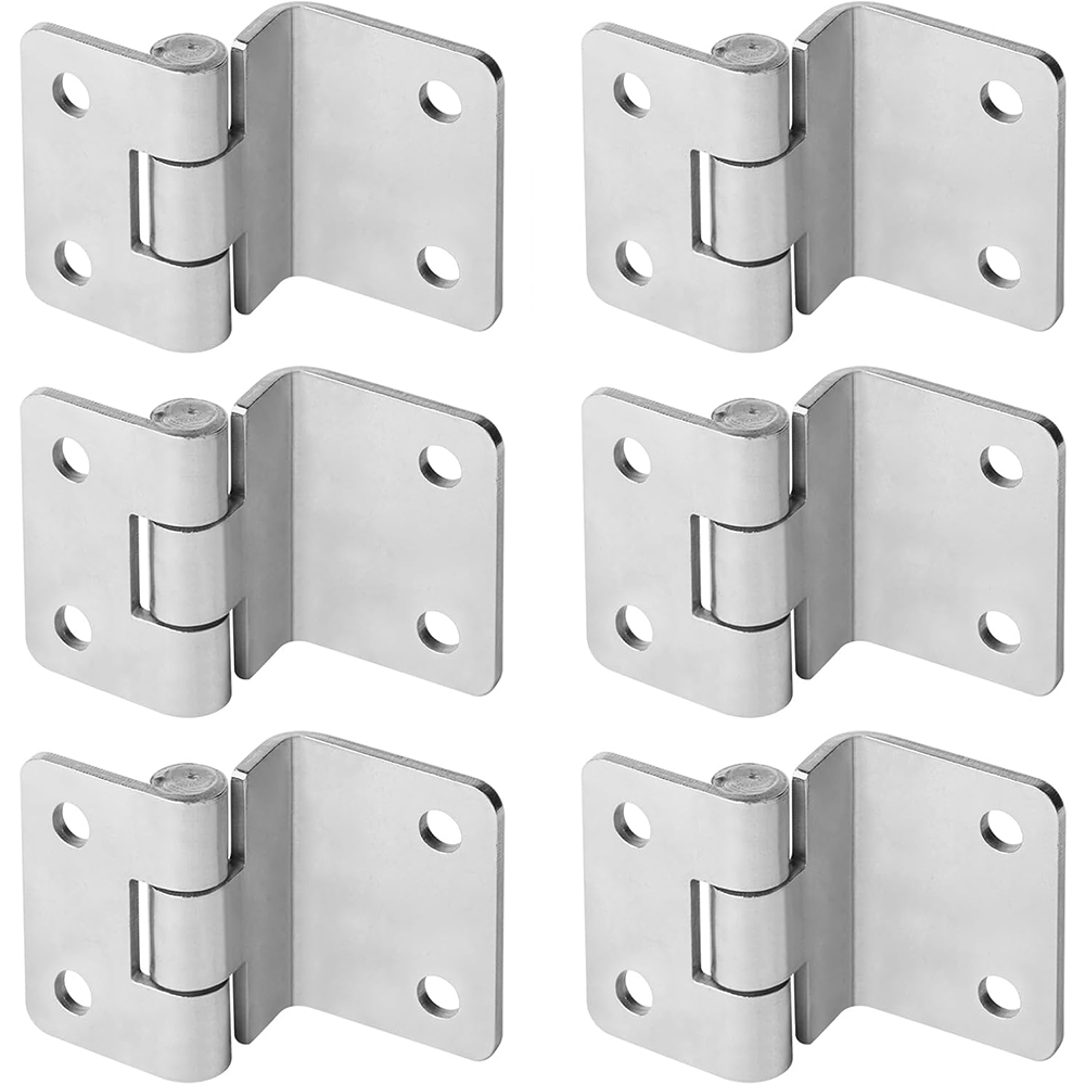 2" Offset Door Hinge 304 Stainless Steel Chest Hinges 2.8 mm Thickness Semi-Concealed Three Fold Retro Hinges for Door, Locker,Cabinet, Furniture