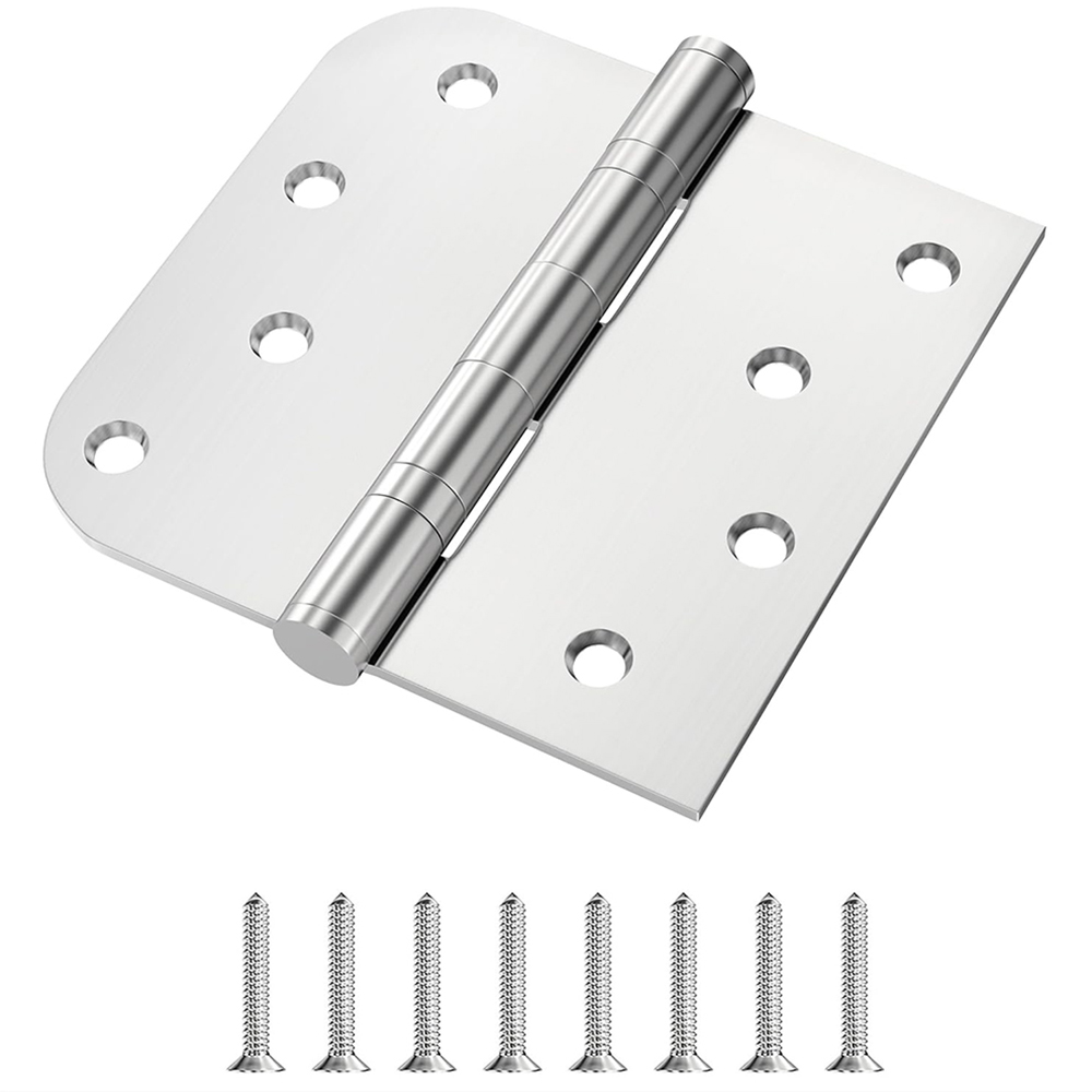 4" Heavy Duty Ball Bearing Door Hinges with Square Rounded 5/8" Radius Corner 3mm Thickness Reversible Interior Door Hinges Stainless Steel Hinges