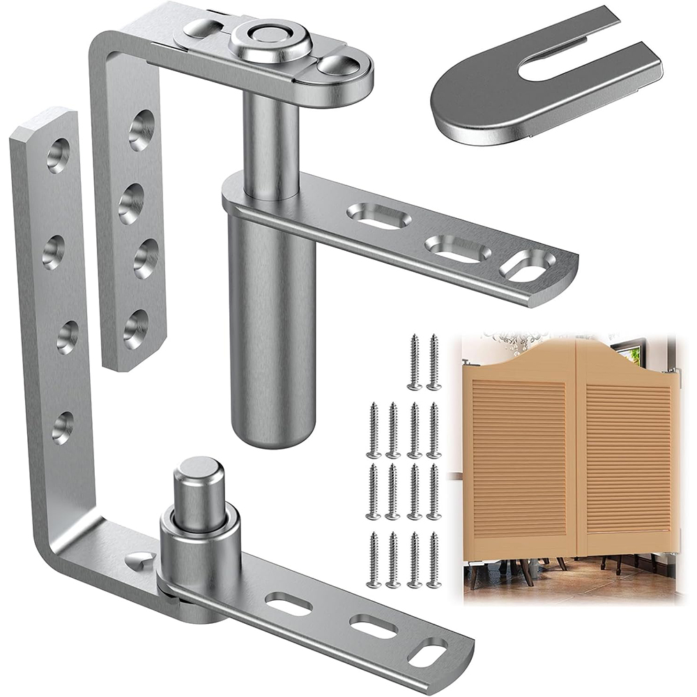 Silver Self Closing Cafe Door Hinges Heavy Duty Saloon Door Hinges Swinging Door Hardware 304 Stainless Steel Hinges  for Louvre Doors,Swinging Doors