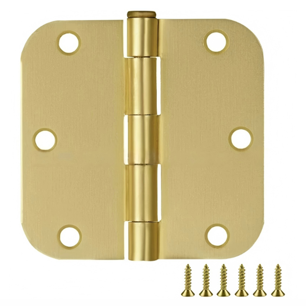 3.5" Iron Hinge Modern Style 3.5 Inch Folding Door Hinge Gold Flat Round Corner Bearing Hinges