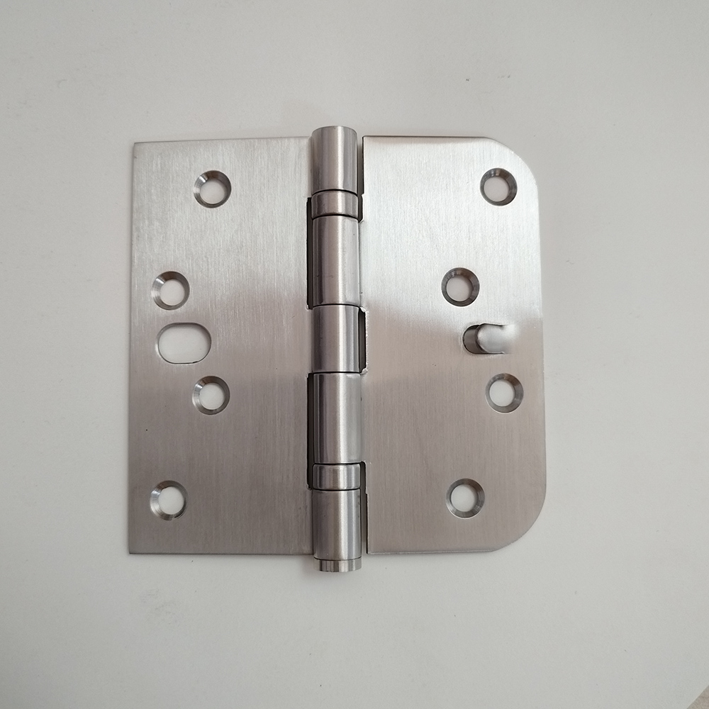 4" X 4" X 2.5mm Stainless Steel Door Hinge with Security Pin 304 or 201 Grade Anti-Removal Stud Hinge Round Corner Ball Bearing Hinge Brushed Nickel