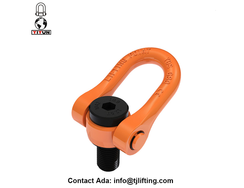 Rotated 360 degree tool free mounting swivel shackle