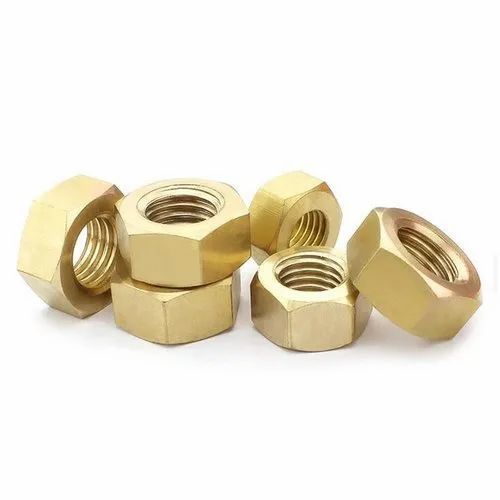Hexagonal Fitting Brass Nut, For Industrial, Available Thread Size: M2-M20