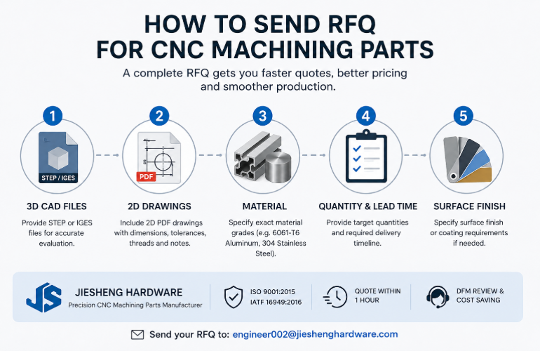 Cara Mengirim Permintaan Penawaran (RFQ) untuk Suku Cadang Mesin CNC