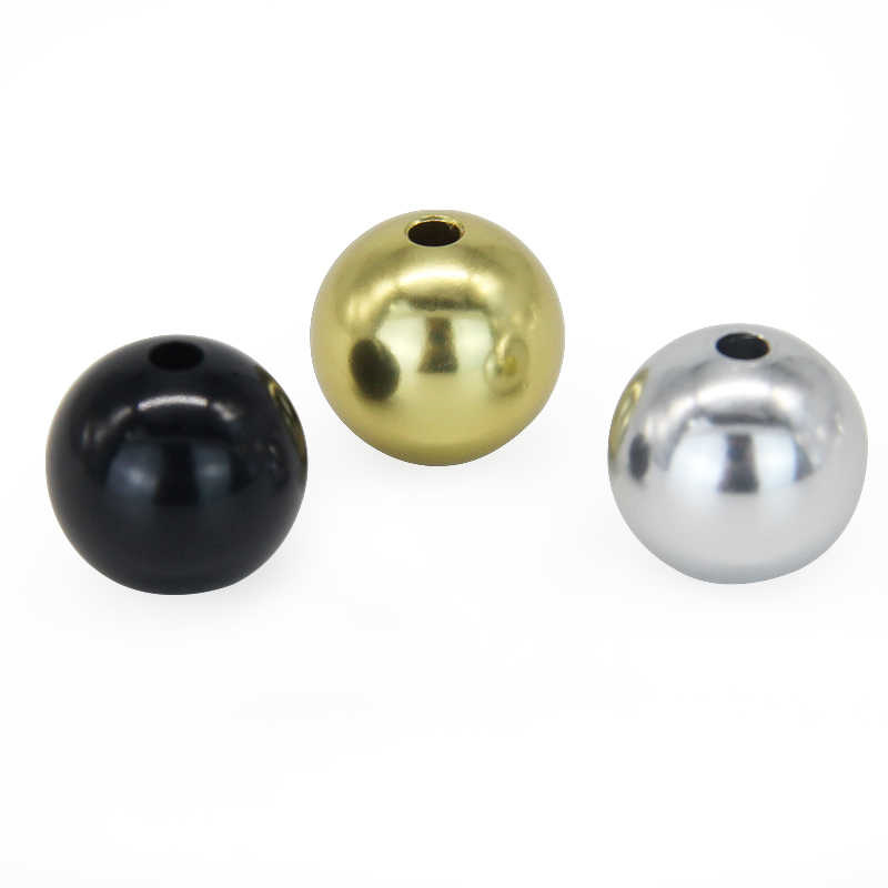 Round bead ball black necklace solid aluminum oxide balls with 3mm hole for sale