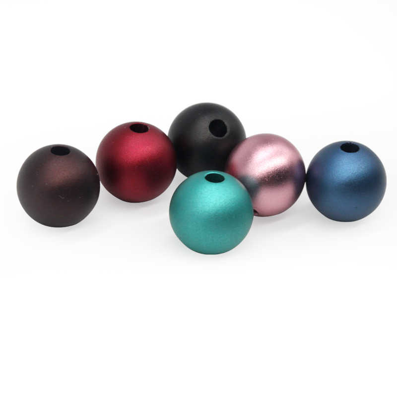 Round bead ball black necklace solid aluminum oxide balls with 3mm hole for sale