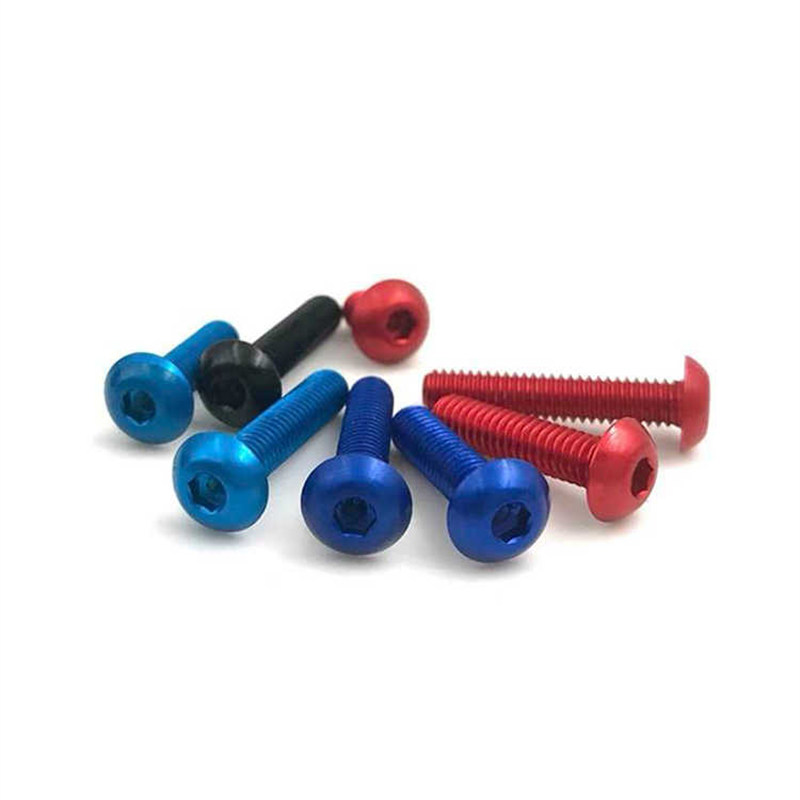 Custom anodized color aluminum screw metal threaded aluminum fasteners