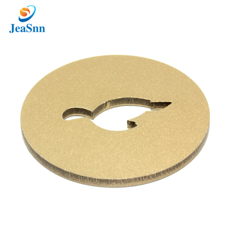 Custom logo flat anodized aluminum washer with anodizing gold red color for sale