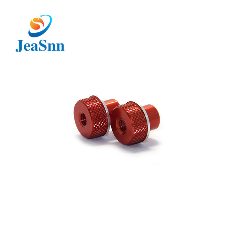 Round colored knurled knob anodized aluminum thumb screw for sale