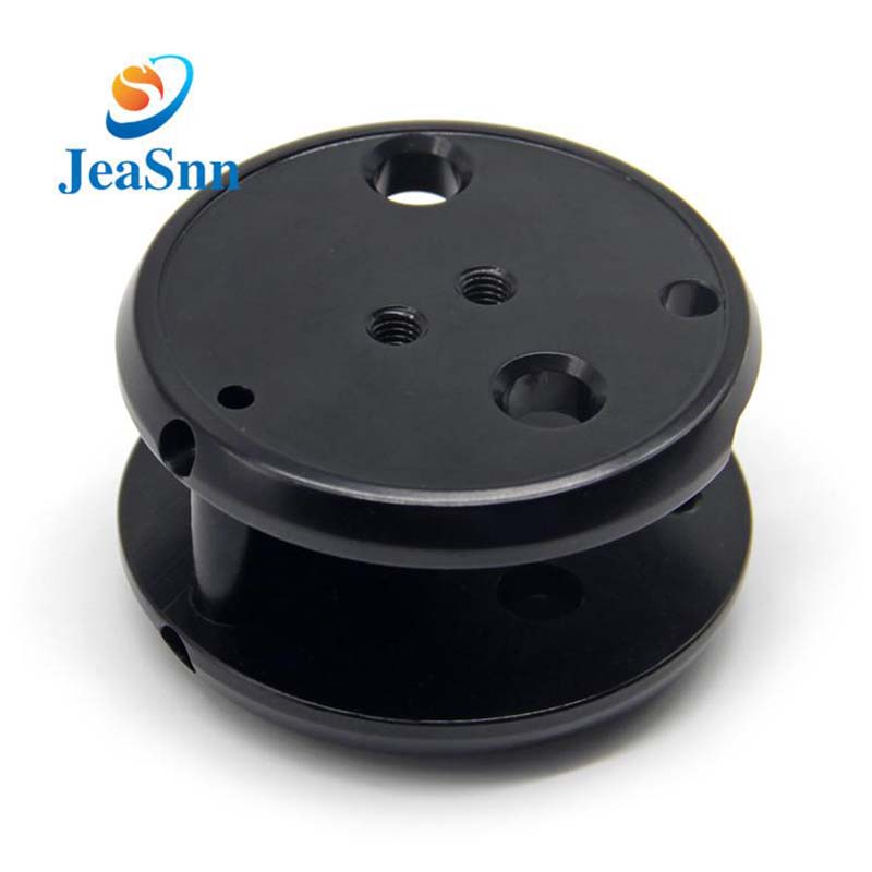 Custom CNC Parts Aluminum Rock Pulley Black Anodized machined parts for sale