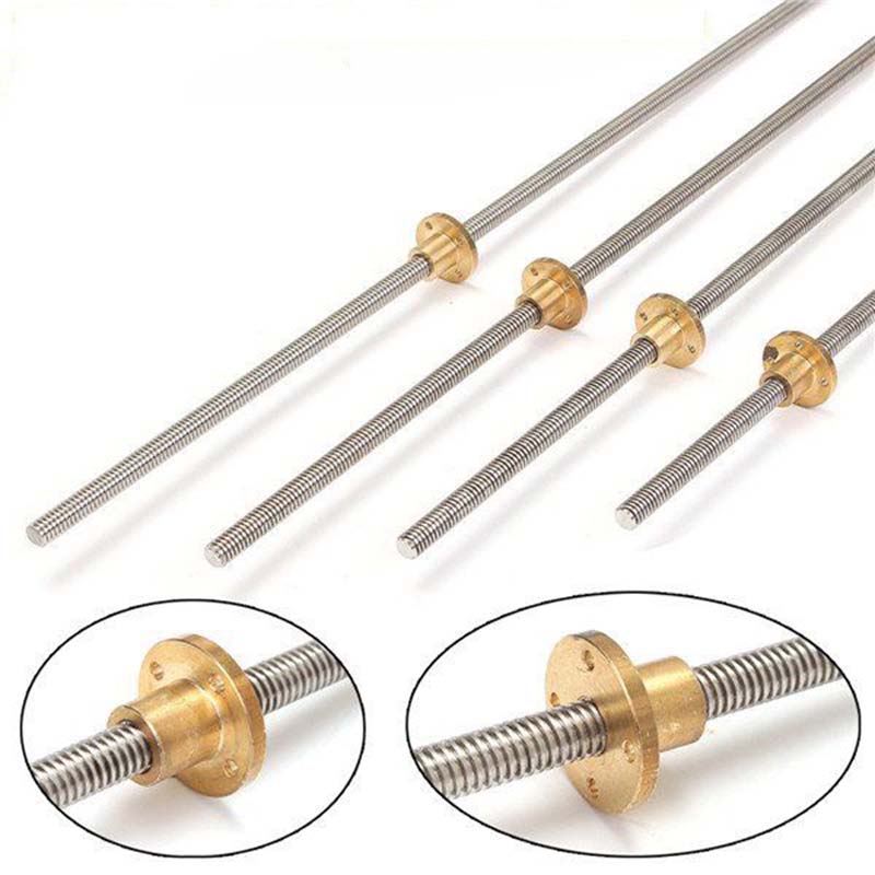 Lead screw trapezoidal threaded rods with brass nuts for sale