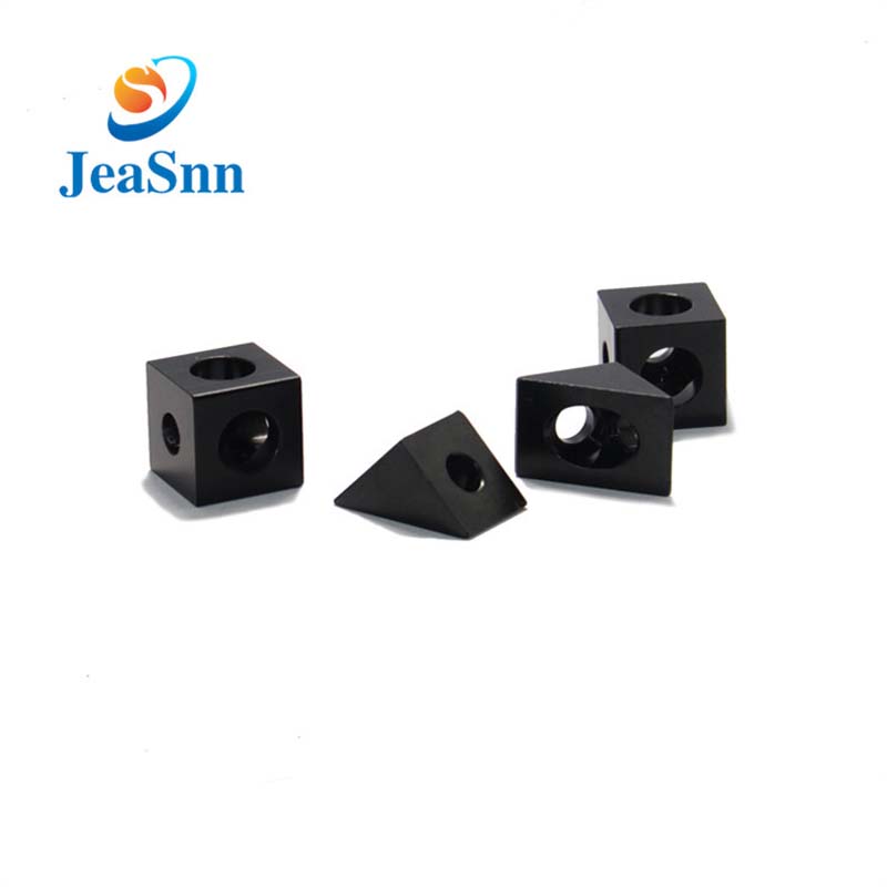 Black Anodized Aluminum CNC Spare Parts Corner Connector for 3d Printers for sale