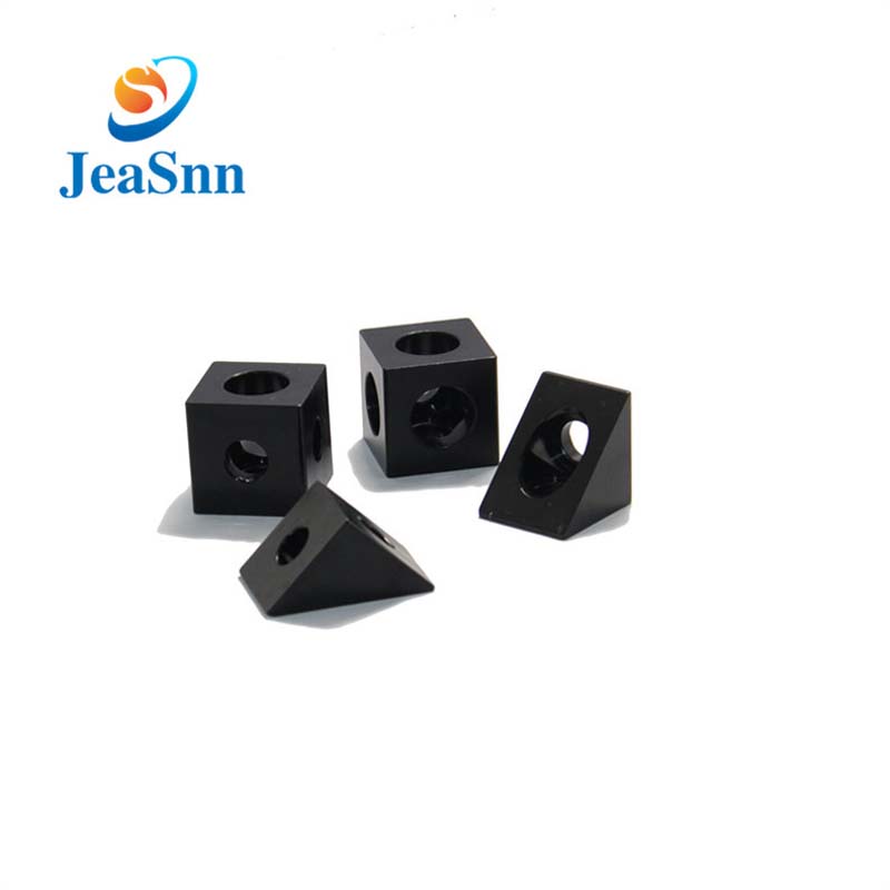 Black Anodized Aluminum CNC Spare Parts Corner Connector for 3d Printers for sale