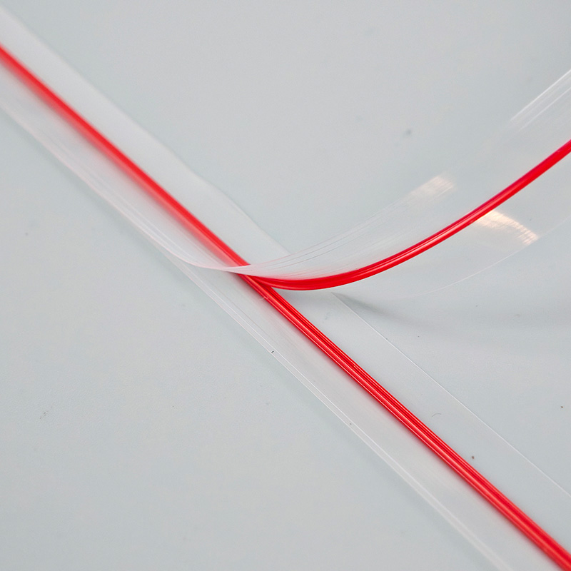 PE Multifunkční zip s červenými zuby na přírubu pro potravinové tašky