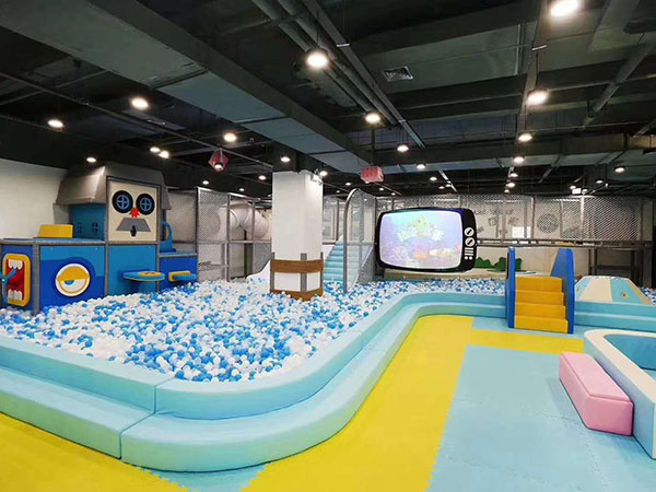 Какая тема дизайна самая популярная для крытой детской игровой площадки площадью 500 кв.м?