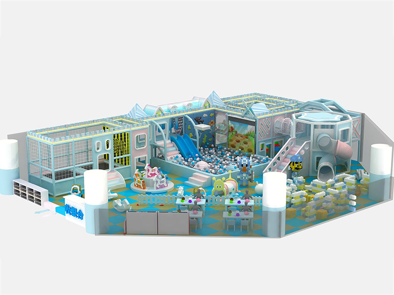 Kids role play indoor playground amusement equipment with trampoline