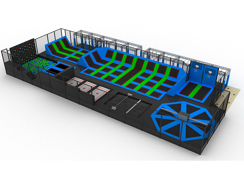Komerca grandgranda endoma trampolina amuzparka fabrikanto