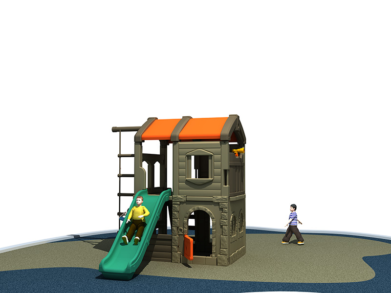 Игровой домик развлечений детей заднего двора пластиковый с качелями и горкой