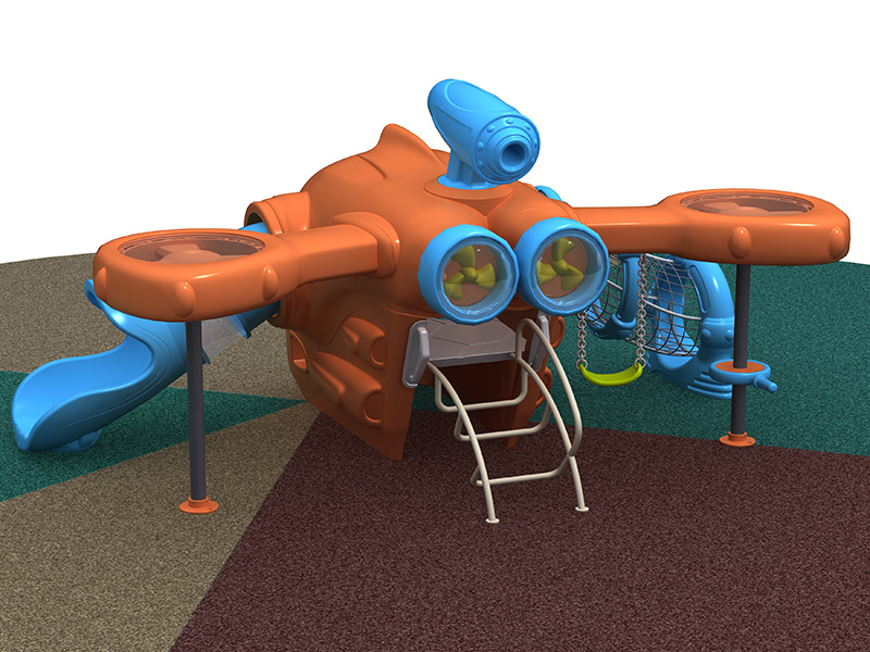 Комбинированный уличный пластиковый дом среднего размера с игровым набором для качелей