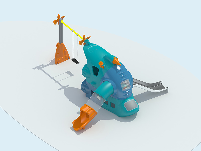 Детский спортивный игрушечный пластиковый слайд с качелями для школы