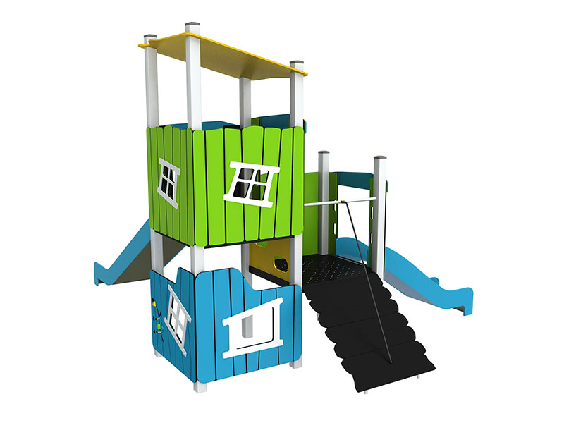 Оборудование для отдыха на открытом воздухе детского сада для малышей с горкой