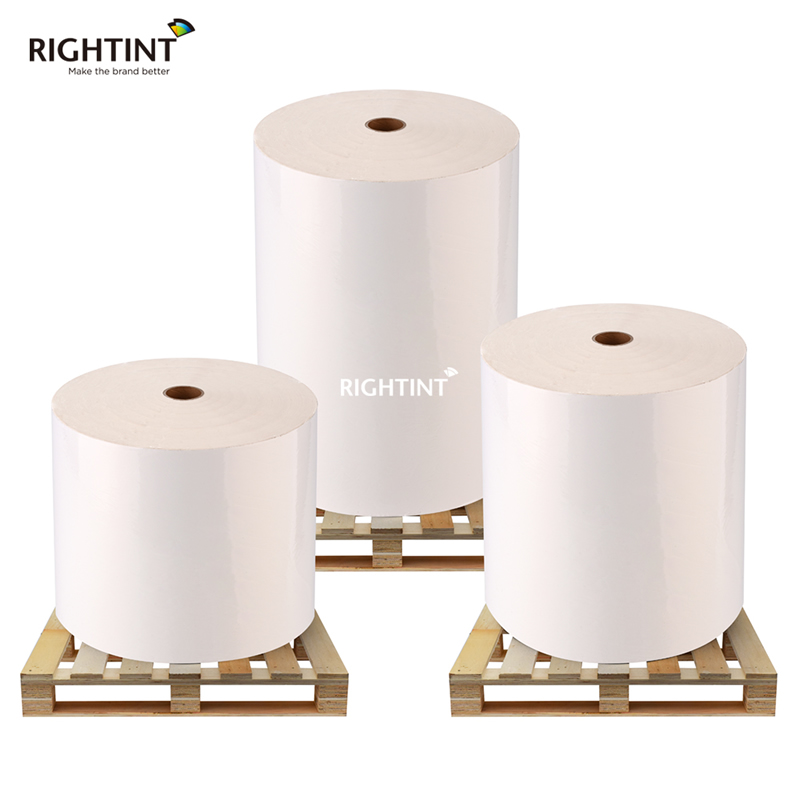 60mic Glossy White pp label jumbo roll Self-adhesive label Jumbo Roll