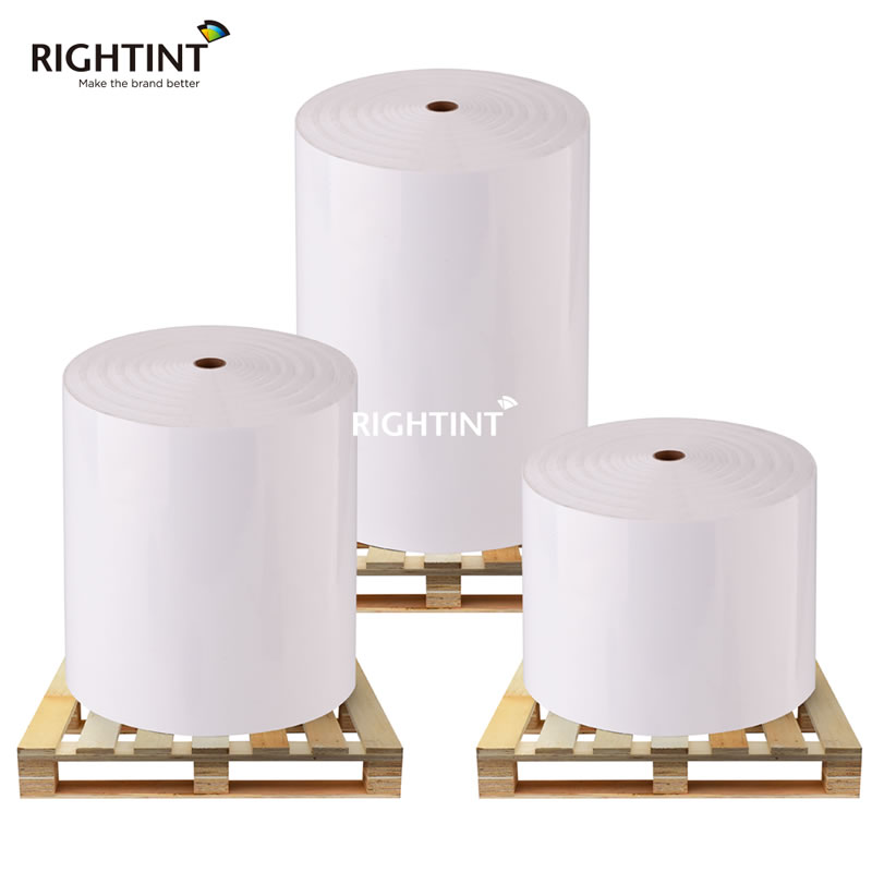 50mic Gloss Self-adhesive PET Film Jumbo Roll with Solvent Adhesive