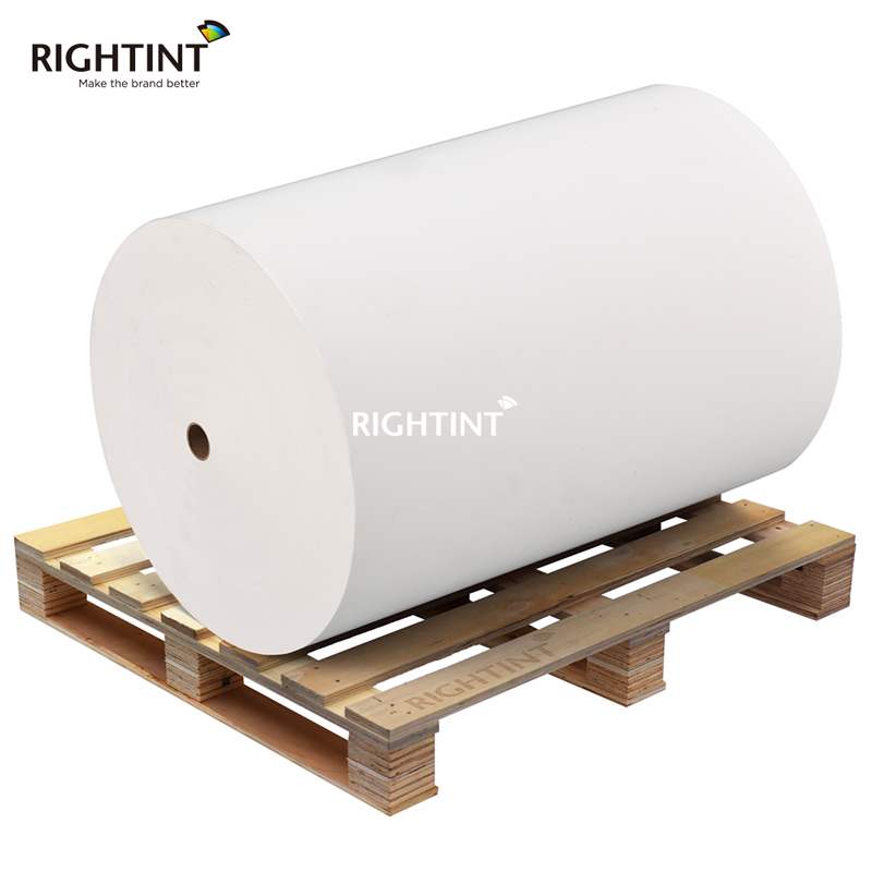 75mic Removable Label PP Synthetic Paper Label Roll with 60gsm white glassine liner