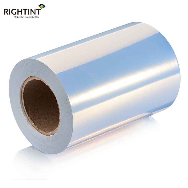 Self Adhesive 80mic Glossy Silver PET Film for Inkjet Printing   Acrylic adhesive 95gsm white liner