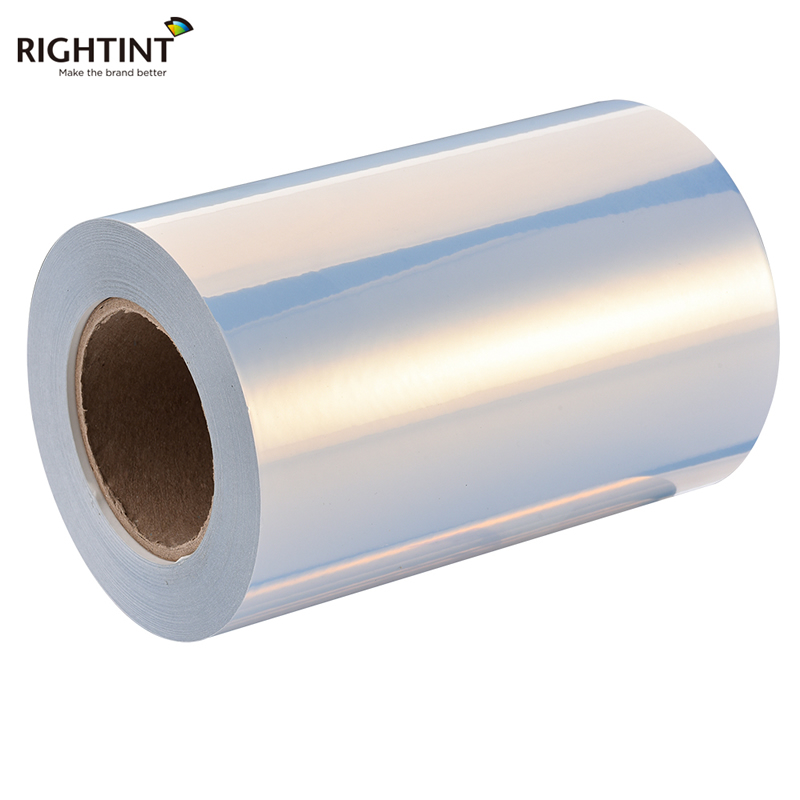 Self Adhesive 80mic Glossy Silver PET Film for Inkjet Printing Hot melt adhesive 95gsm white liner