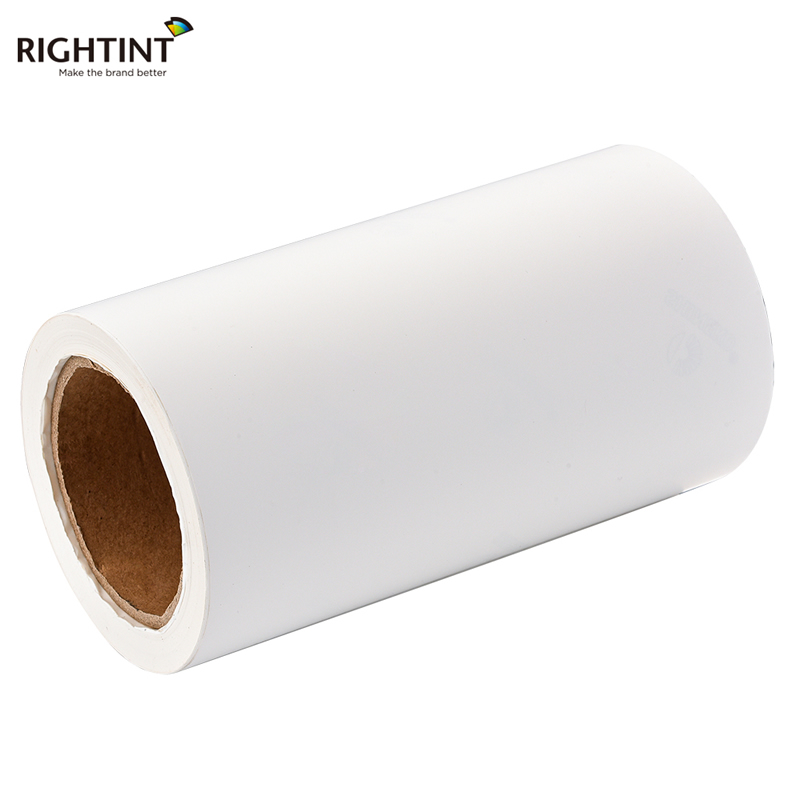 Self Adhesive 100mic Matte White PP Film for Inkjet  Printing   Hot melt adhesive 80gsm white glassine liner