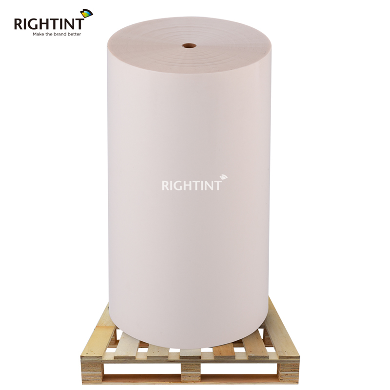 A grade Self Adhesive 50mic Transparent BOPP Film with removable adhesive and 80gsm white glassine liner