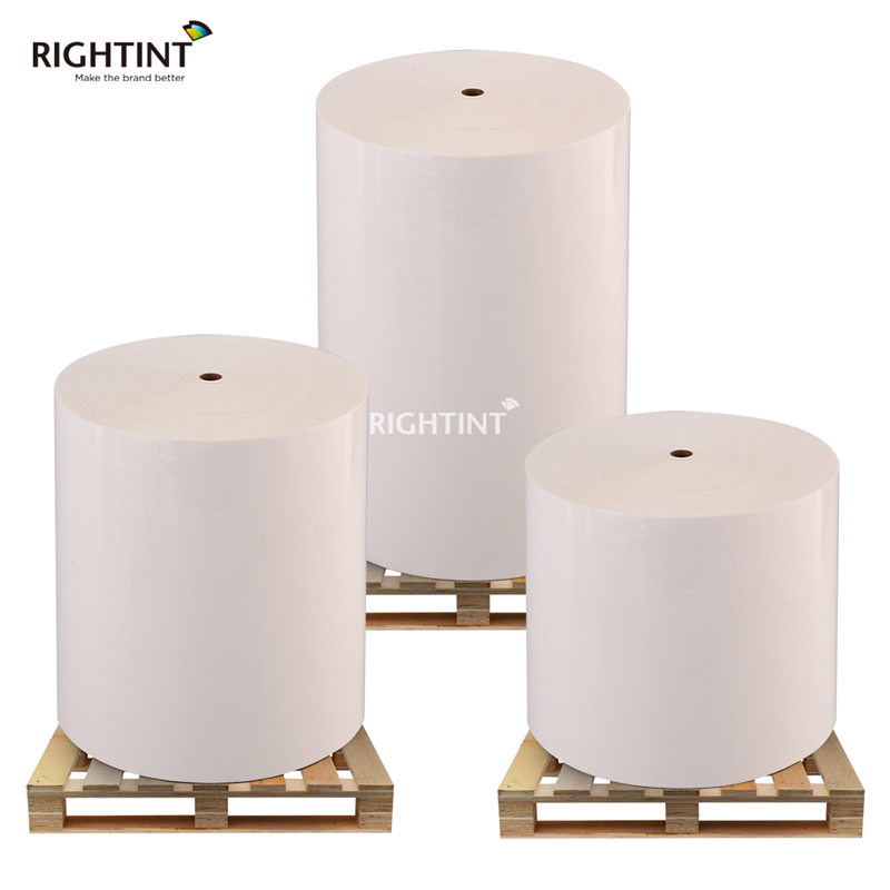 80mic Self Adhesive PE Film with Freezer adhesive and 60gsm white glassine liner