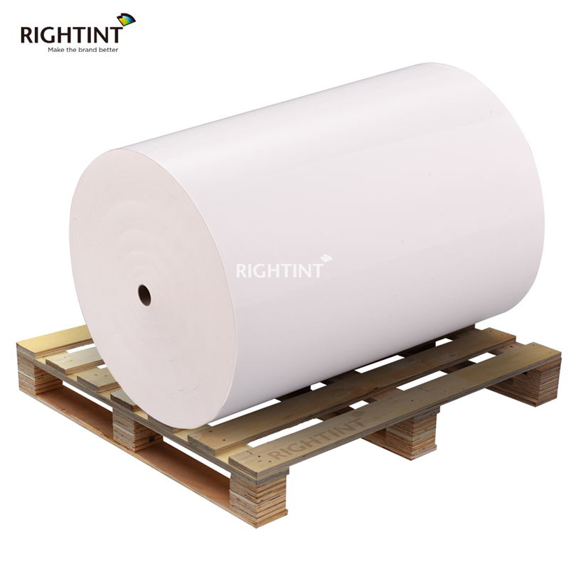 80mic White PE Self Adhesive Film with water-based adhesive and 60gsm white glassine liner