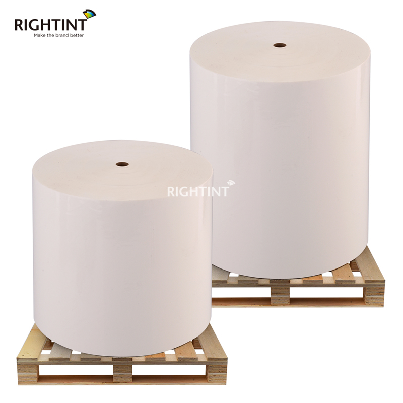 Strong adhesion Self Adhesive PE Film with Solvent based acrylic adhesive and 60gsm white glassine liner