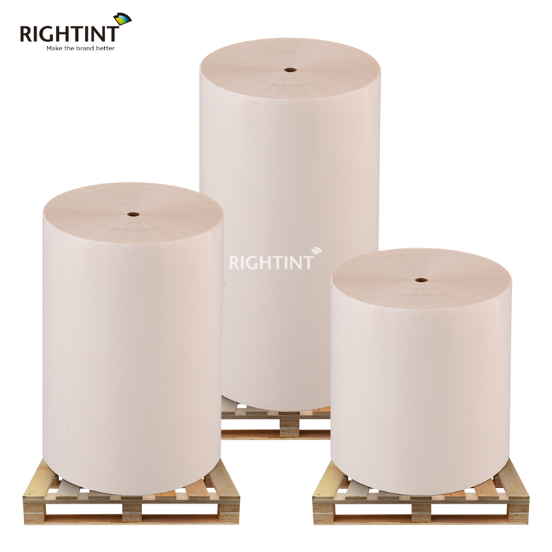 Removable Self Adhesive Transparent PET Film with 60gsm white glassine liner