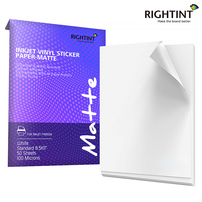 100mic inkjet matte white PP water glue 80gsm white glassine liner