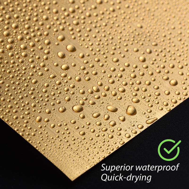 50mic Brushed Gold PET Pressure Sensitive Labelstock for Offset Printing, Water-Based Acrylic Adhesive, 135gsm Woodfree Paper Liner