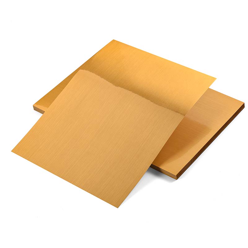 50mic Brushed Gold PET Pressure Sensitive Labelstock for Offset Printing, Water-Based Acrylic Adhesive, 135gsm Woodfree Paper Liner