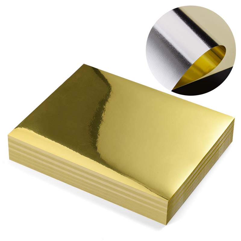 50mic Glossy Gold PET Offset Printable Self Adhesive Label Material, Water-Based Acrylic Adhesive, 135gsm Paper Liner