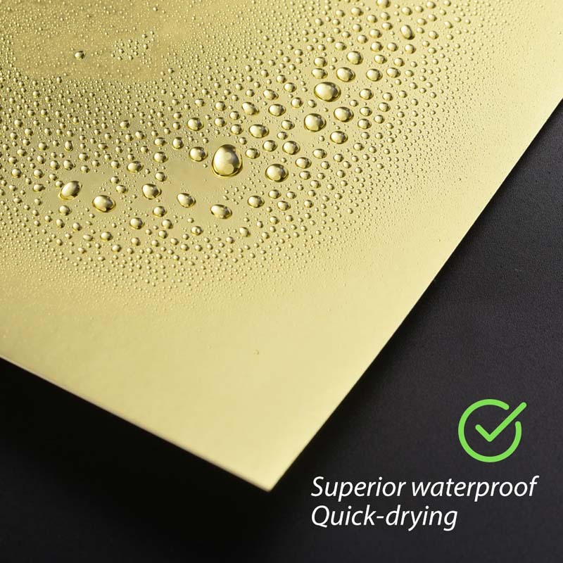 50mic Glossy Gold PET Offset Printable Self Adhesive Label Material, Water-Based Acrylic Adhesive, 135gsm Paper Liner