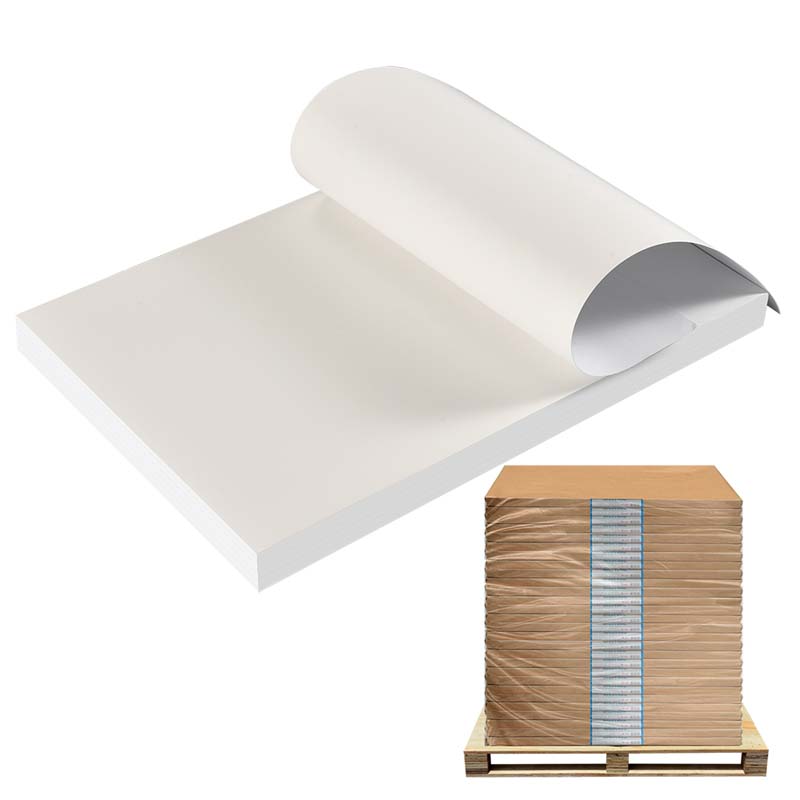 75mic Synthetic Sticker Paper Pressure Sensitive for Offset Printing, Acrylic Adhesive, 135gsm Woodfree Paper Liner