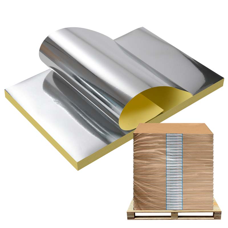 50mic Bright Silver Metallic Label Material for Offset Printing, Acrylic Adhesive, 135gsm Yellow Glassine Liner
