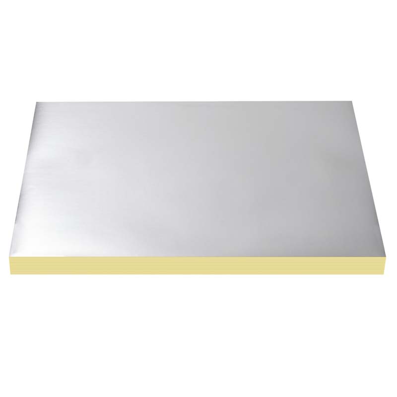 50mic Bright Silver Metallic Label Material for Offset Printing, Acrylic Adhesive, 135gsm Yellow Glassine Liner