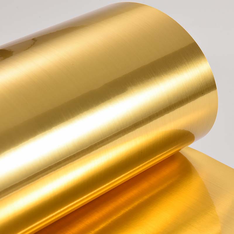 50mic Brushed Gold PET Self Adhesive Labelstock for Offset Printing, Acrylic Adhesive, 135gsm Woodfree Paper Liner