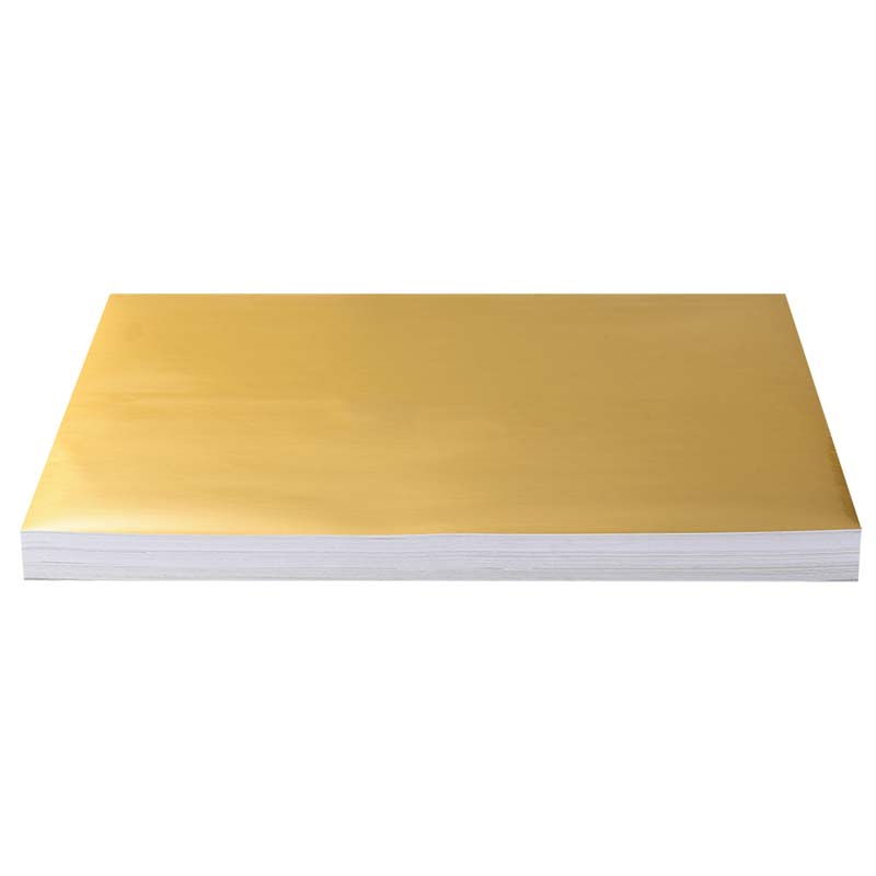50mic Brushed Gold PET Self Adhesive Labelstock for Offset Printing, Acrylic Adhesive, 135gsm Woodfree Paper Liner