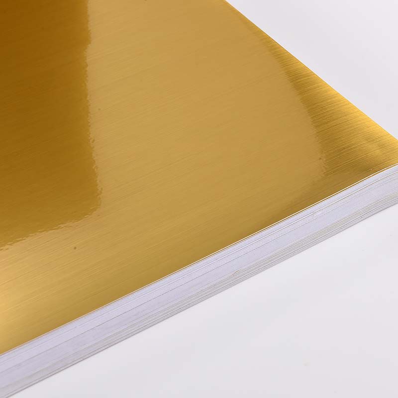50mic Brushed Gold PET Self Adhesive Labelstock for Offset Printing, Acrylic Adhesive, 135gsm Woodfree Paper Liner